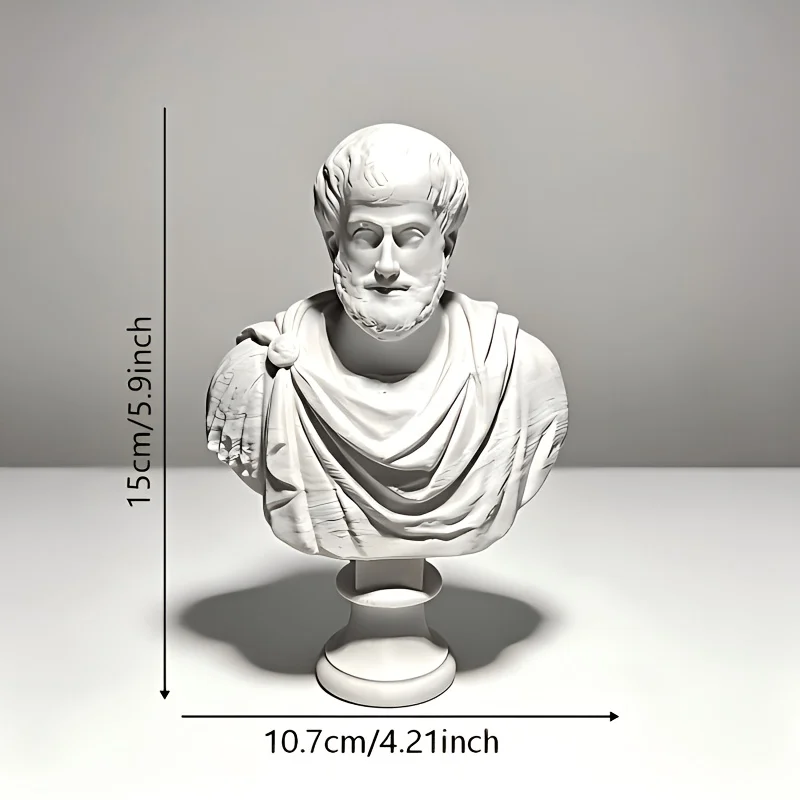 Classic Greek Philosopher Bust 3D Print Ornament Vintage Aristotle Sculpture Elegant Academic & Library Decorative Figurine Gift - view 5