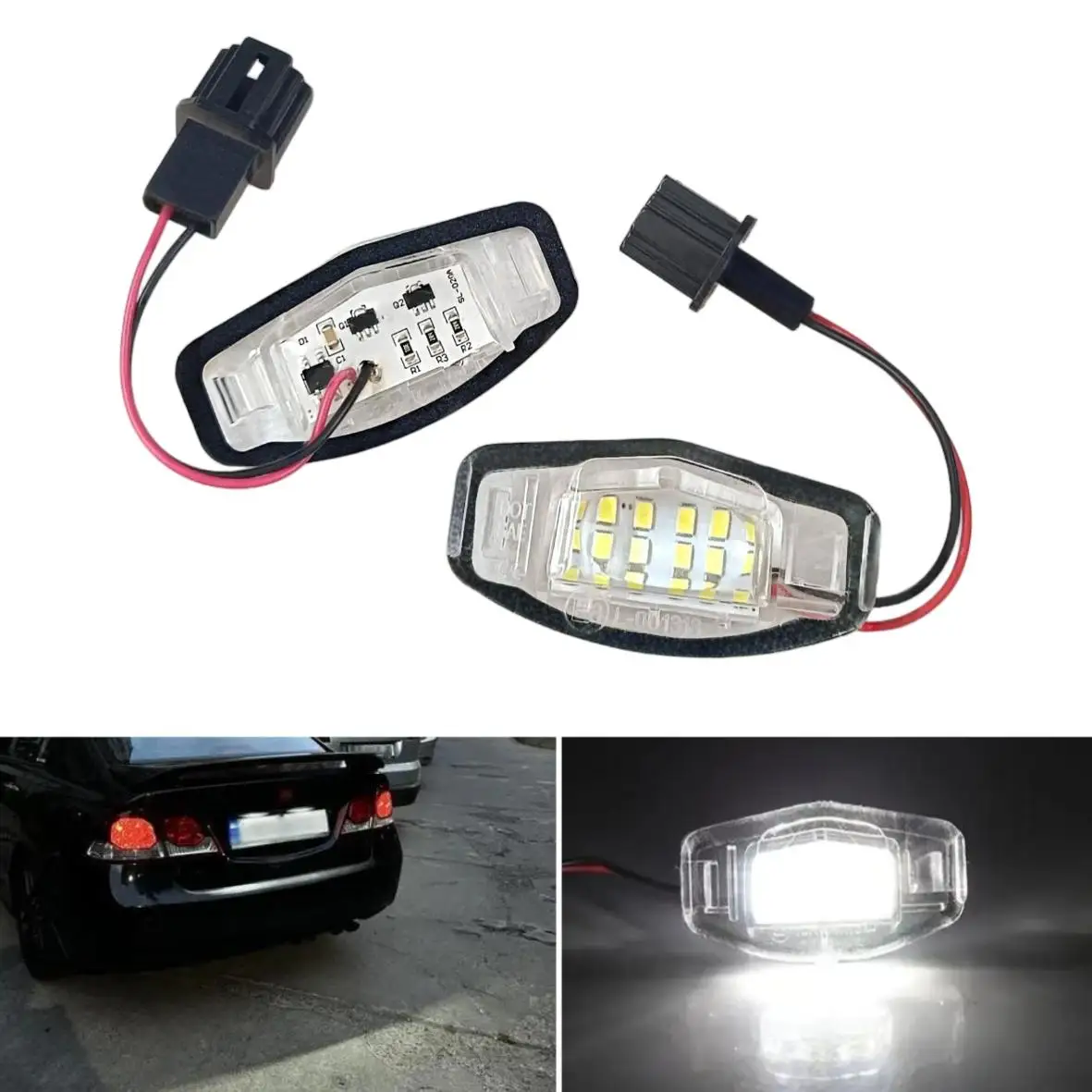 LED-Kennzeichenbeleuchtung Weiß für Honda Civic 01-15 Accord 4D 03-17 Odyssey 00-04 Pilot 03-08 Acura MDX RL TSX RDX TL ILX