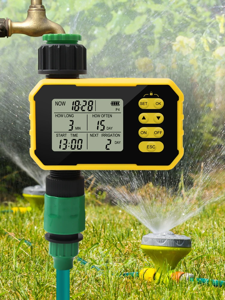 Solar Powered Irrigation Timer 1 Outlet Faucet Sprinkler Water Timer Automatic Watering Controller for Garden Farm Plants