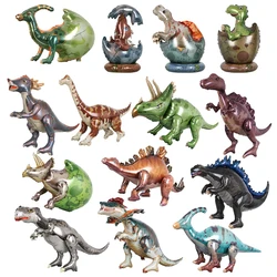 Large 4D Walking Dinosaur Foil Balloons Jungle Animal Boys Birthday Party Decors Jurassic Standed Dragon Kid Boy Toys Air Globos