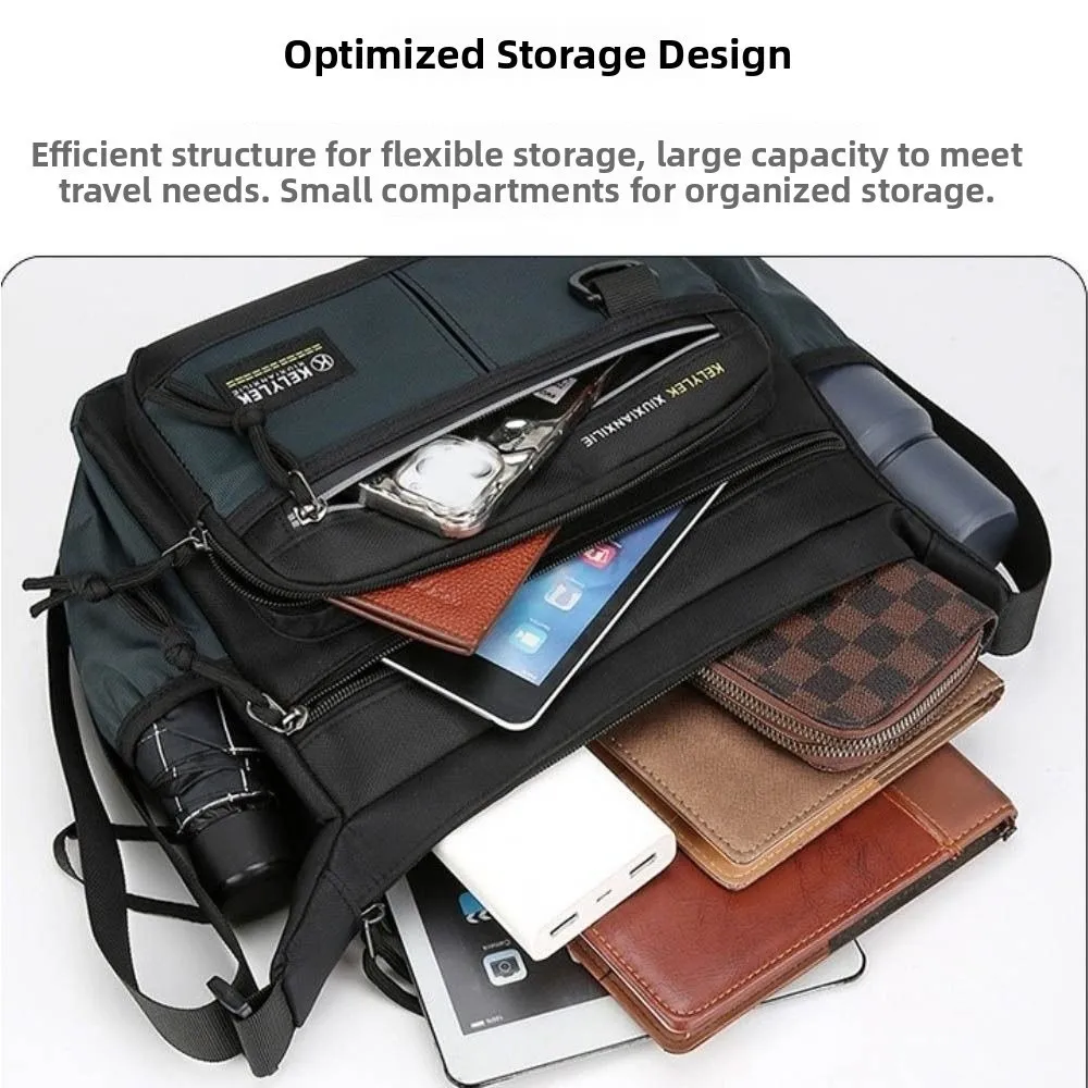 

Мужская сумка через плечо большой вместимости из ткани Оксфорд со светоотражающей полосой, деловая сумка-мессенджер с боковым карманом, легкая