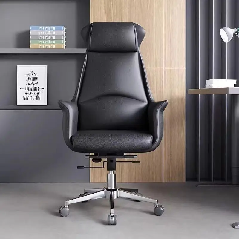 

Chair Office Light Luxury Premium Leather Chair Home Study Comfortable Sedentary Ergonomic Computer Chair