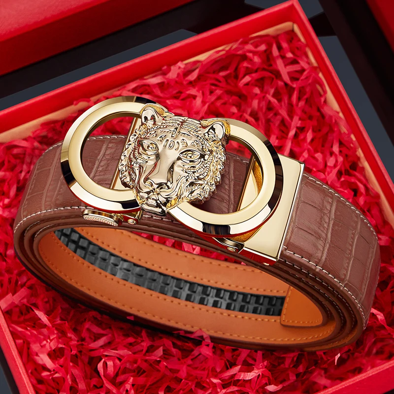 

Men's Fashion Belt Leather Automatic Buckle Belt Business Casual Pants Belt