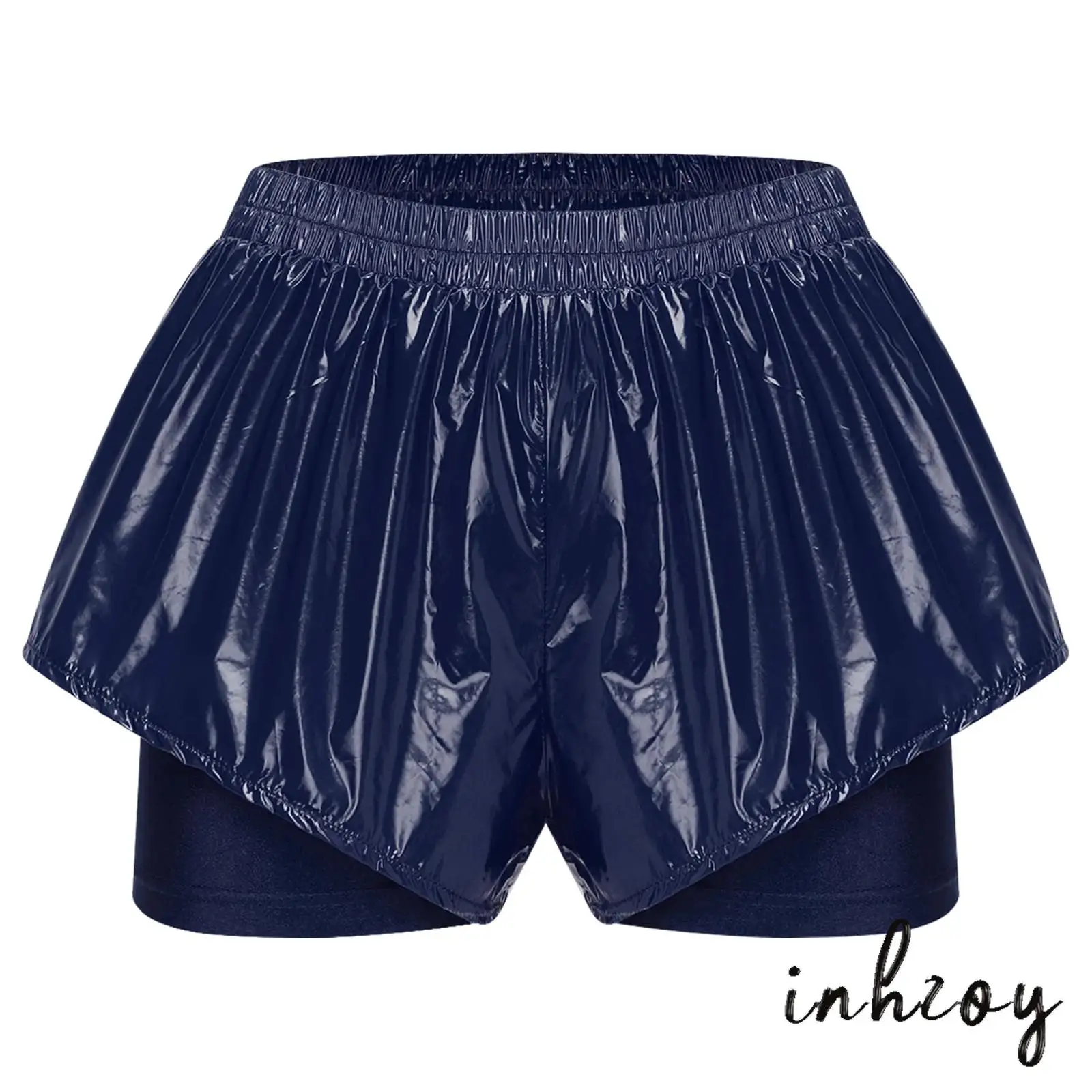 

Women Double Layer Shorts Waterproof Booty Shorts with Built-in Breathable Safety Shorts Sports Bottoms for Running Swimming