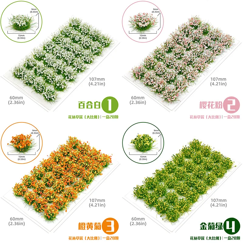 

Simulation Flower/Grass Cluster Model Kits Diy Micro Landscape Building Garden Street Scenc Layout Materials Diorama Accessories