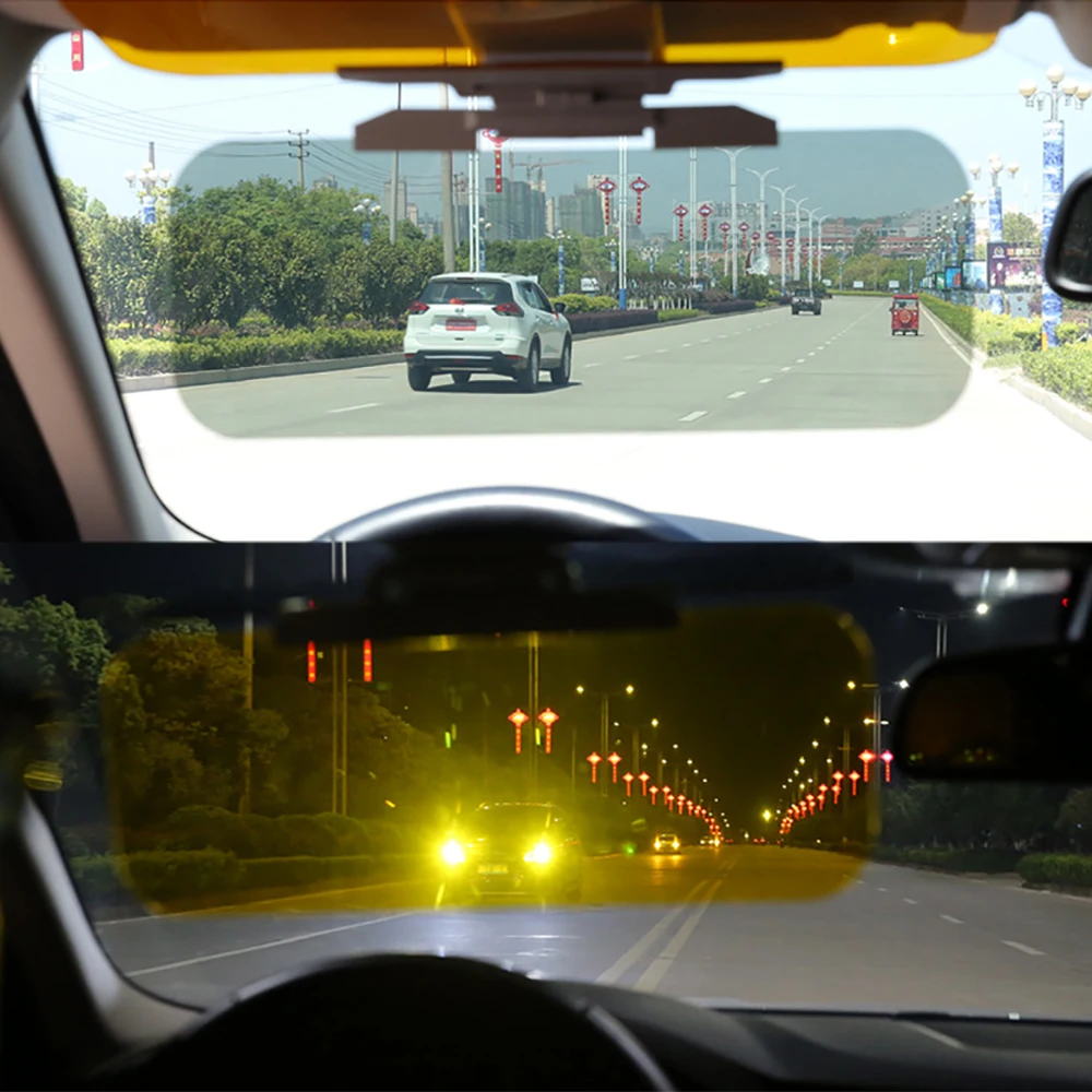 Car Sun Visor HD Anti Sunlight Dazzling Goggle Day Night Vision Driving Mirror UV Fold Flip Down Clear View Interior Mirrors