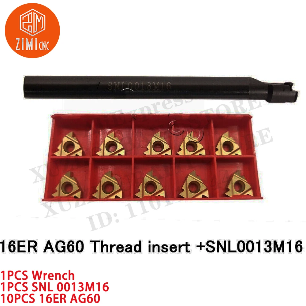 1PCSNR0013M16 선반 내부 스레딩 보링 바 터닝 공구 홀더 16IR AG60의 경우 초경 인서트 CNC 금속 선반 자르는 기계
