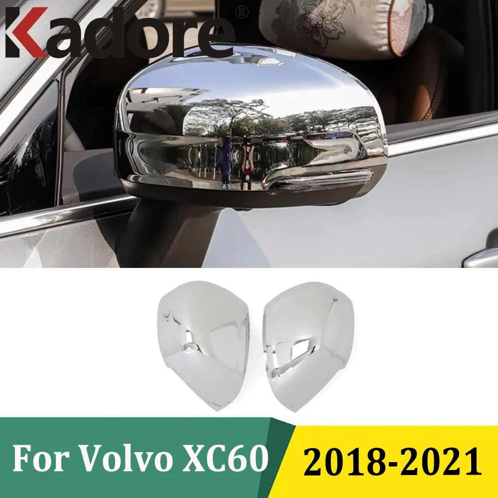 

For Volvo XC60 XC 60 2018 2019 2020 2021 Car Door Side Wing Mirrors Cap Covers Rearview Mirror Trim Overlay Car Accessories