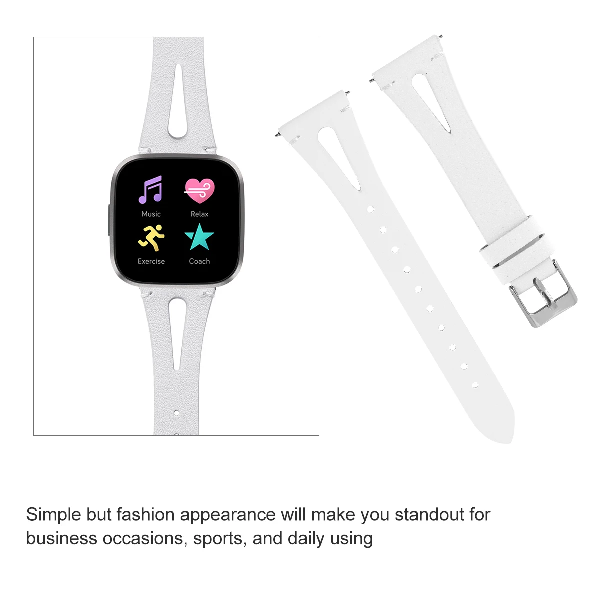 

Watch White Replacement Strap for Fitbitversa2 Lightweight Unisex Smooth Flexible Comfortable Replacement Strap B