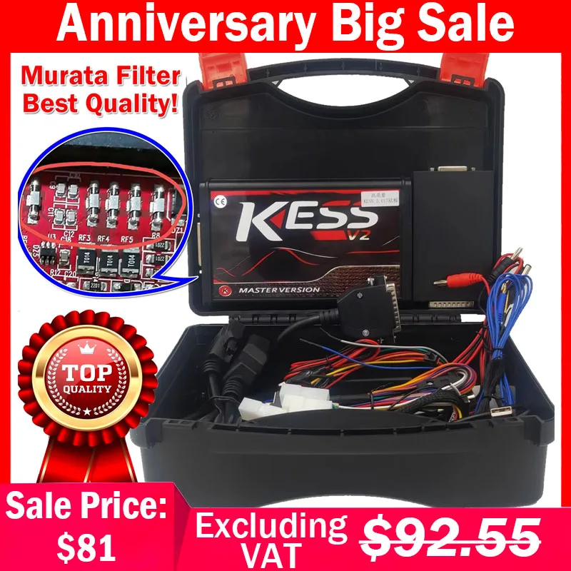 

Online EU Red Murata Filter Kess V2 V2.80 V5.017 & KTAG V7.020 4 LED OBD2 Car Trucks ECU Chip Tuning Kit Unlimited Repair Ki