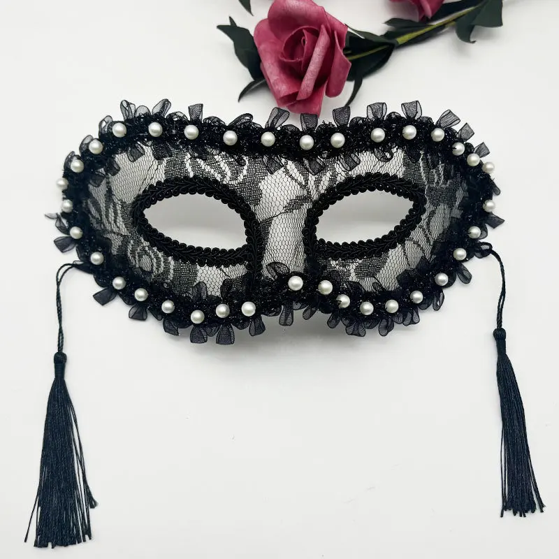 Halloween Cosplay Dames Half Gezicht Parel Kant Lint Masker Make-up Bal Cosplay Party Prop Decoratie Maskerade Masker