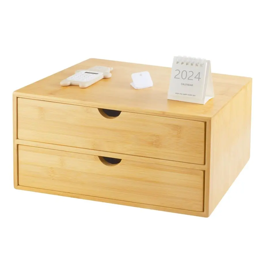 

Desk Organizer with Drawers, Countertop Organizer with Drawers Makeup Storage Drawer 2 Drawers Tabletop Storage Organization Box