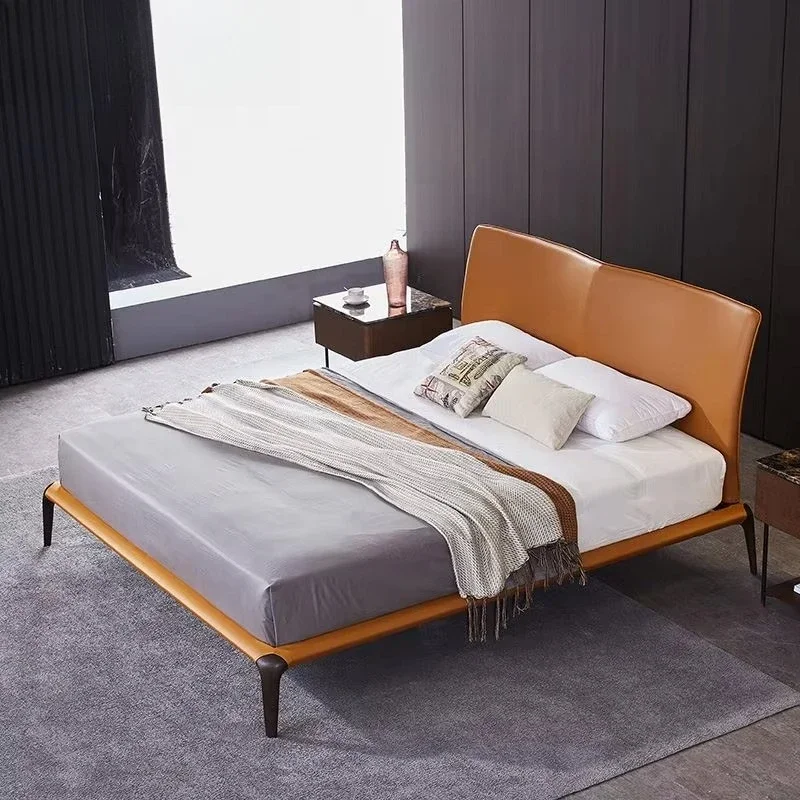The latest luxury bedroom furniture set bed solid wood double king cloth bed