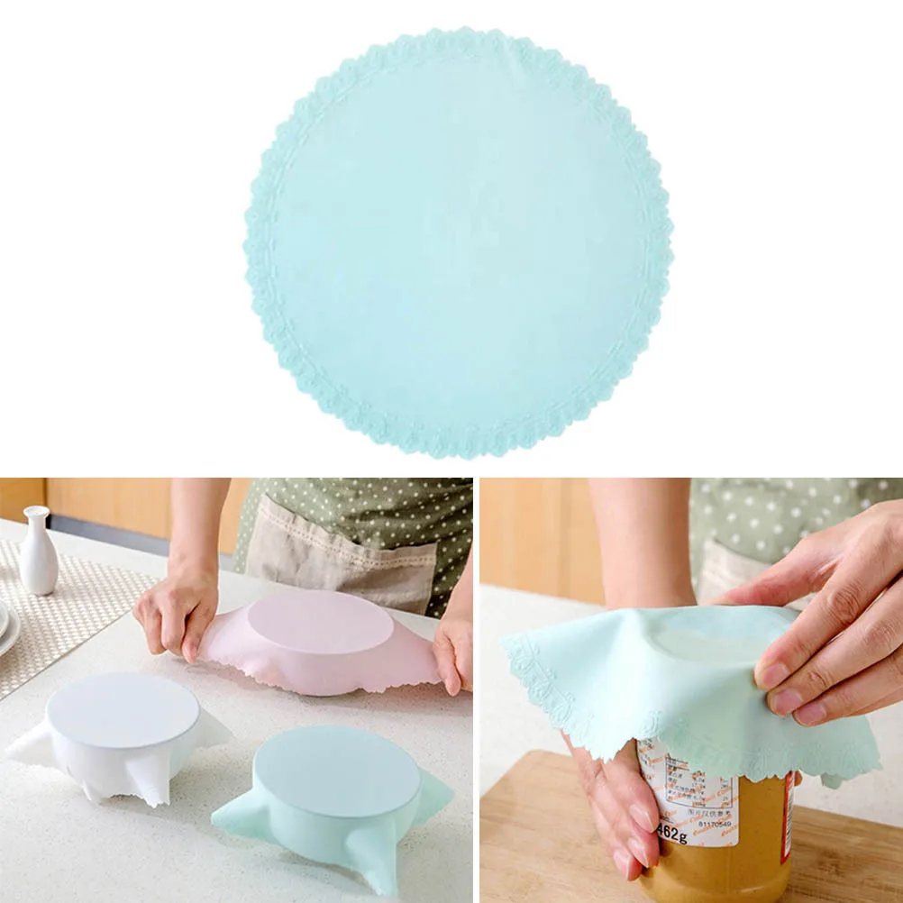 أغطية مطاطية من السيليكون قابلة لإعادة الاستخدام وخالية من مادة Bpa مع ختم شفط للأطباق وعلب فرن الميكروويف والثلاجة مانعة للتسرب