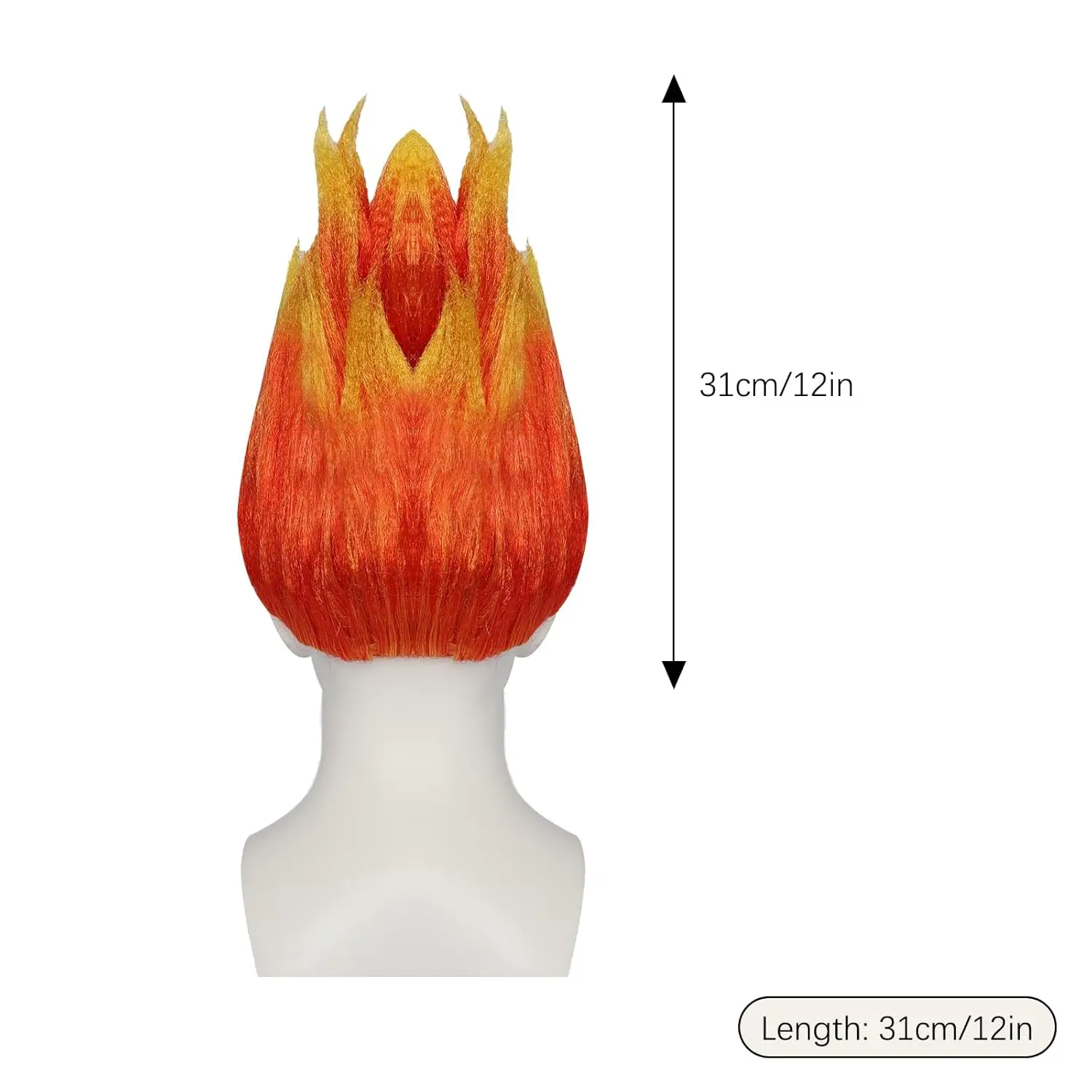 Flame Costume Wig Stylish Flame Wig Ombre Orange Costume Hair |Halloween Cosplay Party Unisex Fun Hair
