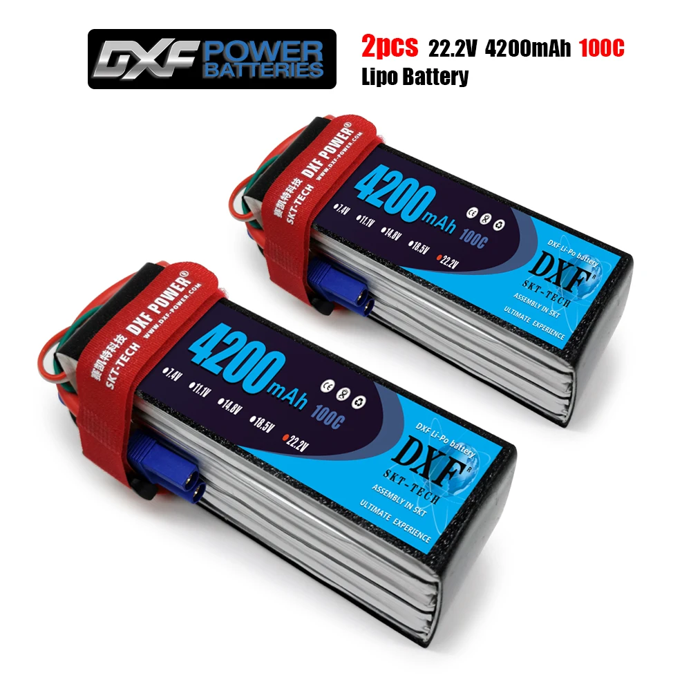 2PCS DXF 7.4V 11.1V 15.2V 14.8V 22.2V 2S 3S 4S 6S 4200mAh 5200Mah 6300Mah 6500mAh 6200mAh 6750mAh 8000mAh 7000mAh Lipo Batteries