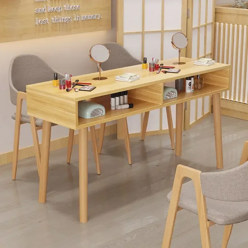 

Бревенчатый маникюрный деревянный салонный стол для ногтей, косметическое оборудование, маникюрный стол, мебель для салона, место для хранения макияжа, Mesa De Manicure Mesas