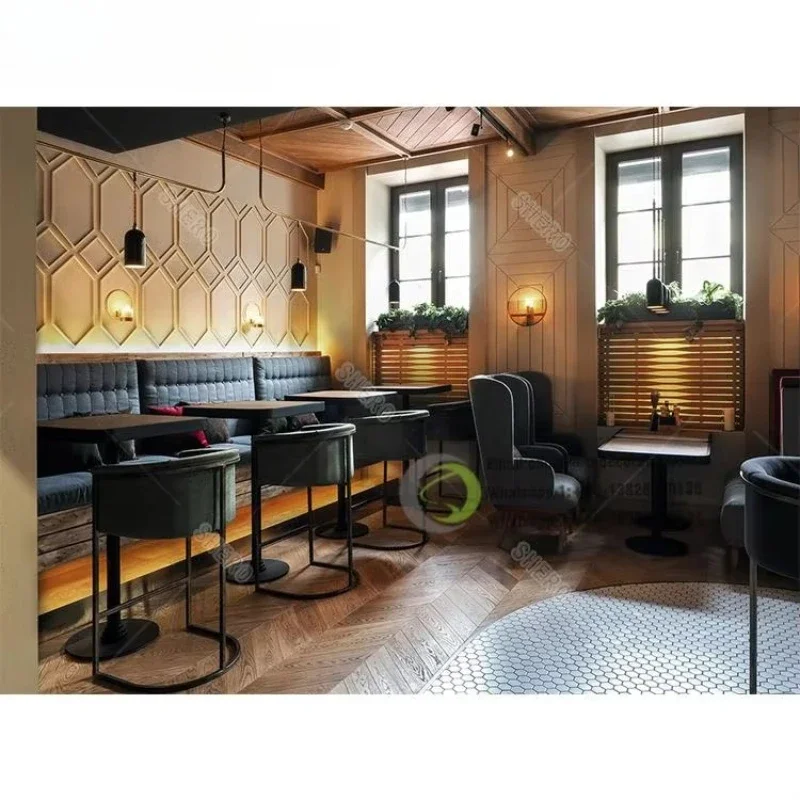 

Wooden interior design wine display cabinet Bar wine storage Wooden display cabinet decoration