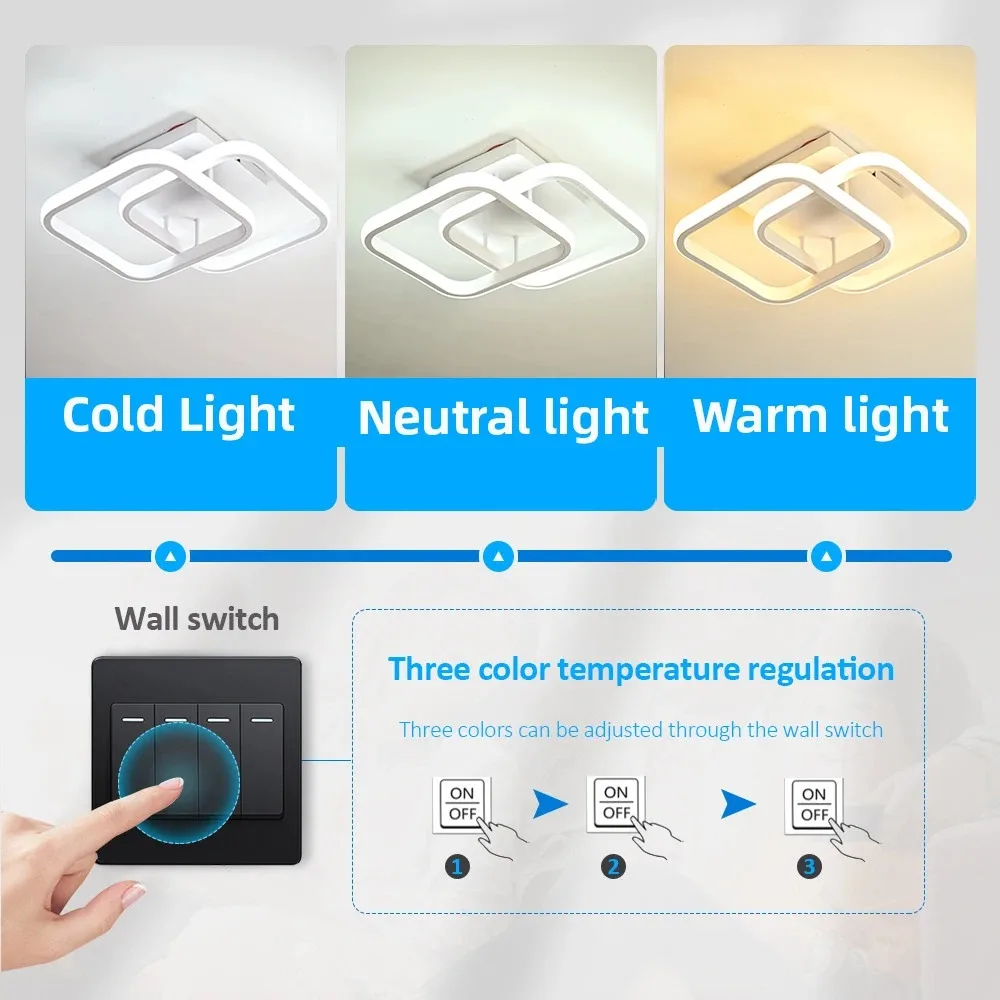 소형 모던 LED 천장 조명, 2 링, 창의적인 디자인 통로 조명, 실내 조명 기구, 복도 발코니 통로, 사무실 광택