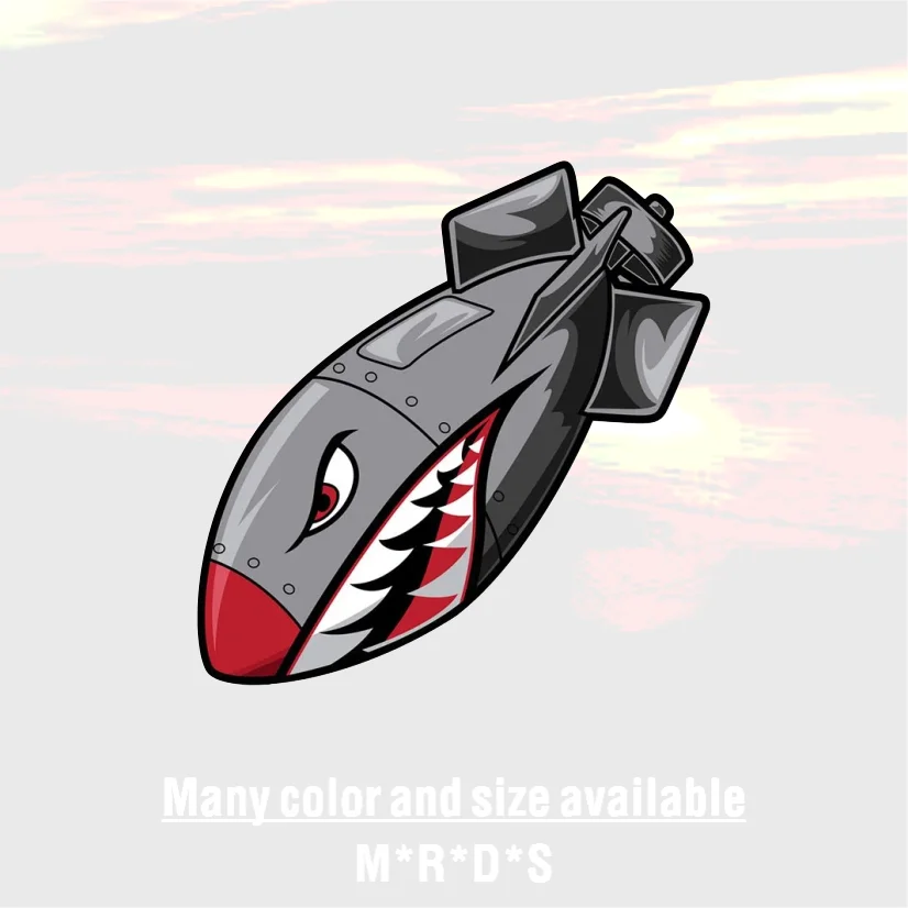 For Bomb Flying Tiger Shark Mouth Car Stickers PVC Decals Windshield Custom Printing Car Decoration