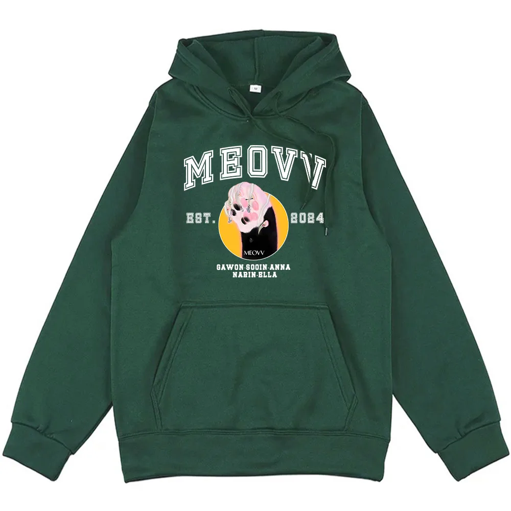 Meovv Est 2024 Girls' Band Hoodies Meow New Song Cartoon Print Sweatshirts Kawaii Graphic Clothes Sudaderas Hombre Long Sleeve