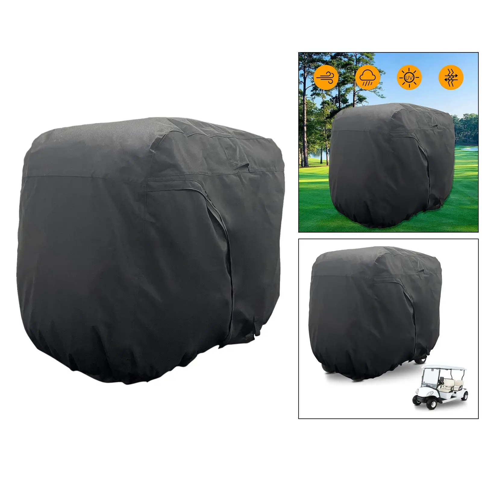 Deluxe Golf Cart Cover , 275x122cm Weatherproof Golf Buggy Zipper Closure Sunscreen, Golf Carts