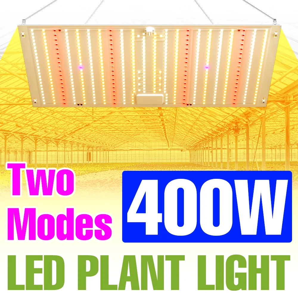 

400W LED Quantum Board Grow Light Full Spectrum Greenhouse Vegetable Indoor Potted Flower Growth Box Cultivation Lamp US/EU Plug