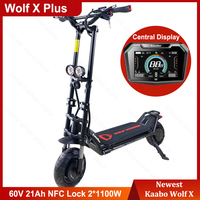 2025 Newest Kaabo Wolf X 60V 21Ah Dual Motor 2*1100W Top Speed 70km/h Kaabo Wolf X Scooter Center Display Full Hydraulic Disc