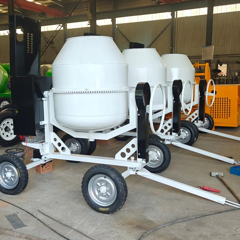 New Trailer Type Concrete Mix Tank Off-road Shock Absorbing Frame Diesel Driven Mountain Remote Construction Mixing Equipment