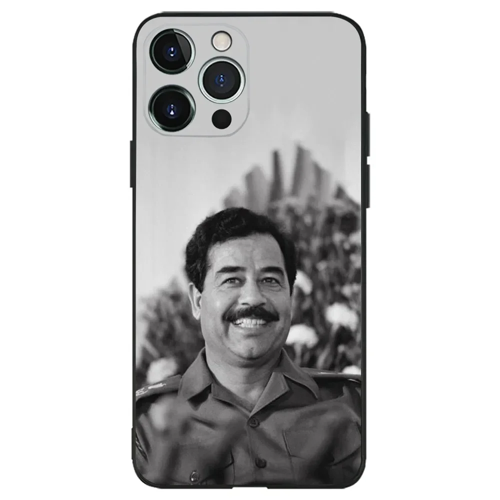 S-Saddam Hussein Iraq Arabic Phone Case For iPhone 16,15,14,13,12,11,Plus,Pro Max,XS,X,XR,SE,Mini,8,7 Soft Silicone Black Cover