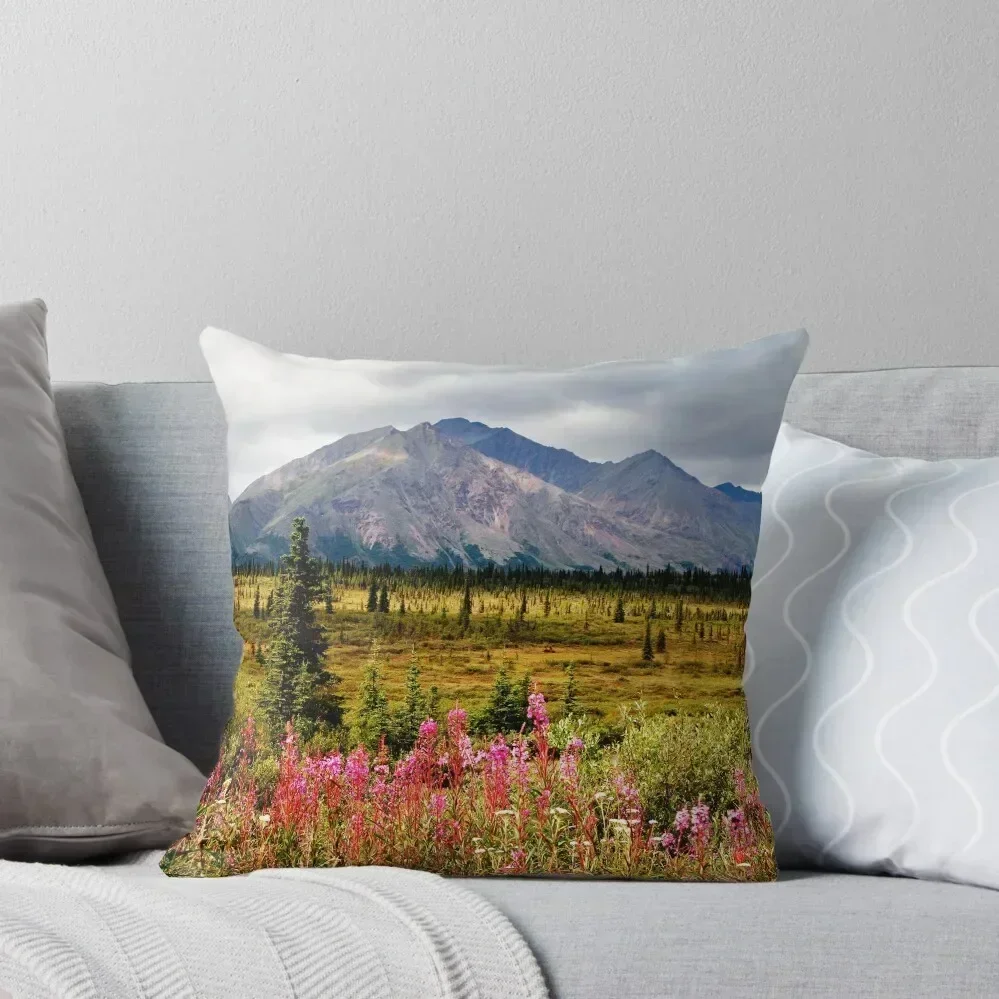 

Summer Fireweed Along the Denali Highway Throw Pillow sleeping pillows Pillow Covers Decorative pillow