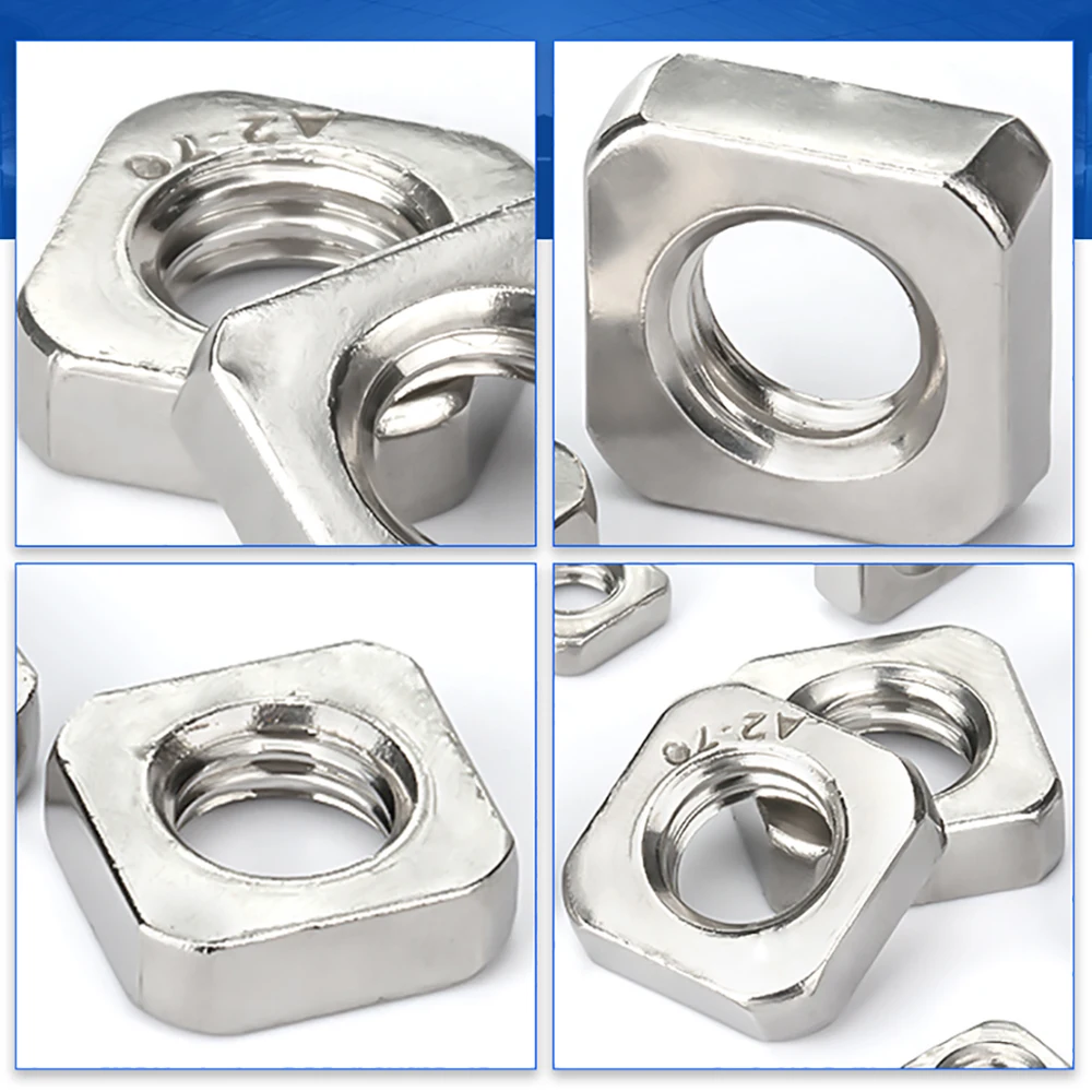 5/20/50 pcs DIN557 THIN Nut 316 STAINLESS STEEL SQUARE THIN NUTS