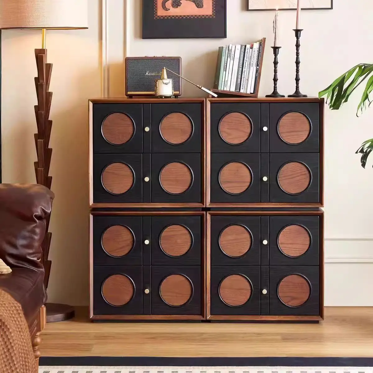 خزانة دلو على طراز العصور الوسطى خزانة دلو من الخشب الصلب أريكة جانبية لتناول الطعام خزانة جانبية لغرفة المعيشة