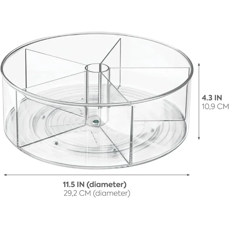 Recycled Plastic Lazy Susan Turntable Organizer Pantry, Bathroom, General Storage and More, The Linus Collection, 11.5