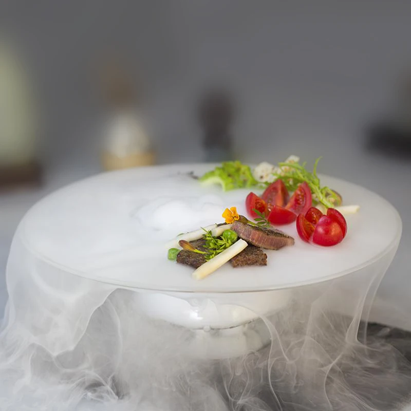 Unique dry ice liquid nitrogen tableware, creative personality, fashionable hotel glass plates