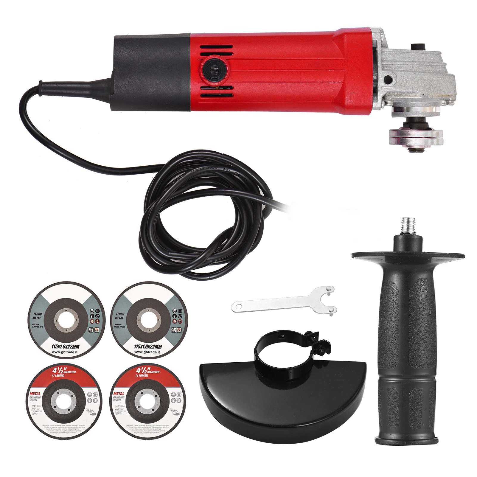 500W 11000rpm Cordless Angle Grinder Grinding Machine Cutting Electric Angle Grinder Grinding Power Tool With Auxiliary Handle