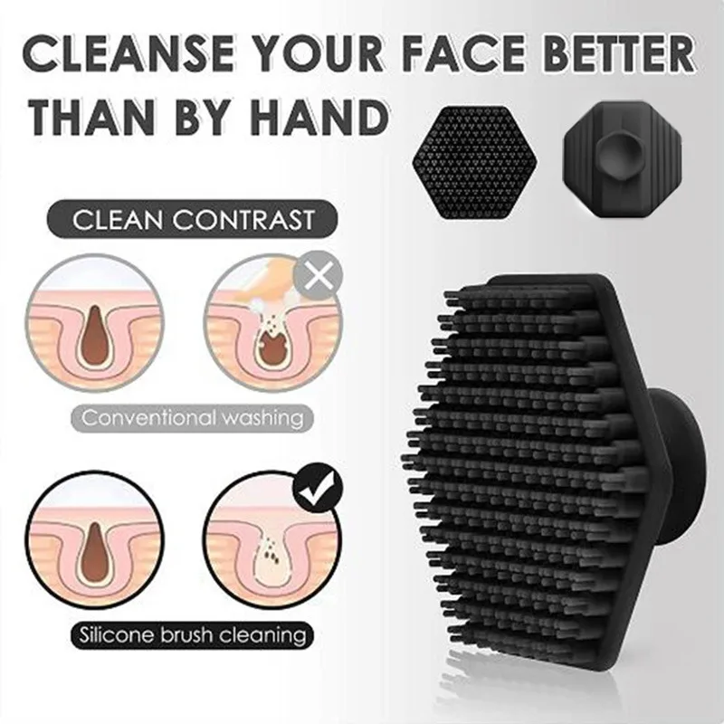 Silicone Facial Cleansing Brush Scrub Exfoliating Unisex Beard Brush Massage Skin Care Miniature Face Deep Clean