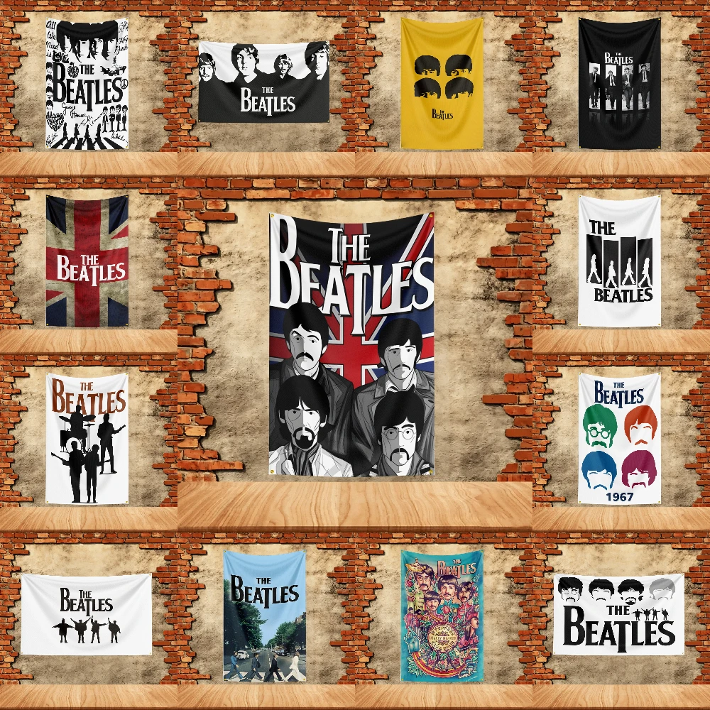 Music Band Flag 3x5ft for The Beatles Fans Banner Custom any Image Garage Bedroom Living Room Dorm Wall Hanging Decor Tapestry