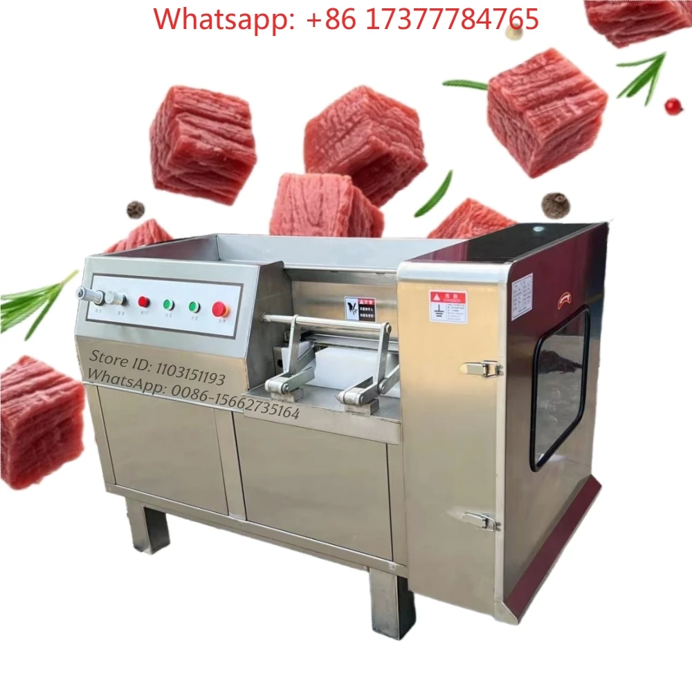 Electric Industrial Beef Chicken Dicer Meat Cutter Diced Frozen Meat Cube Dicing Machine Set For Meat Cube Cutting