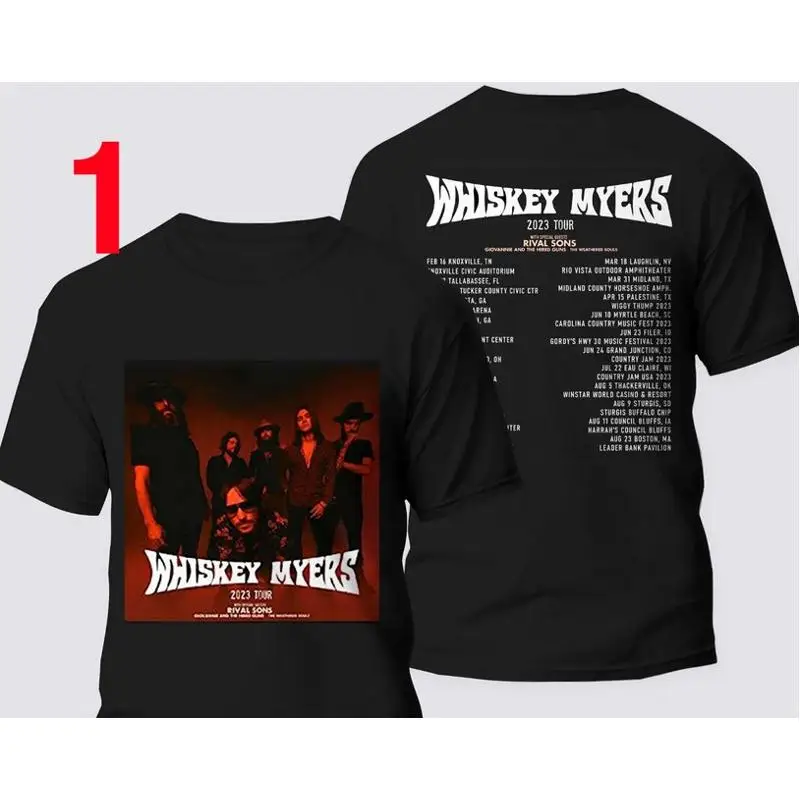 تواريخ جولة ويسكي مايرز 2023 تي شيرت للجنسين على الوجهين #1