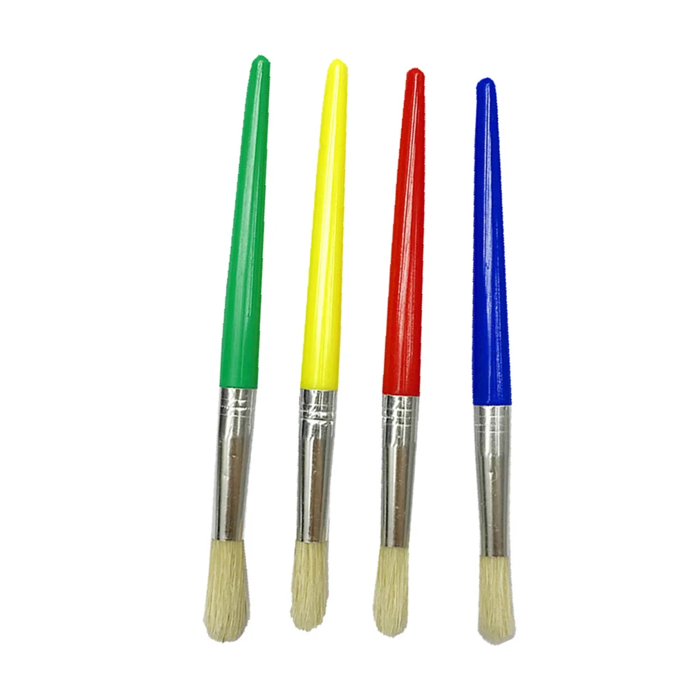 

4 Pcs PAINTING BRUSH Drawing Child Thick Watercolor Small Kids Children Dedicated
