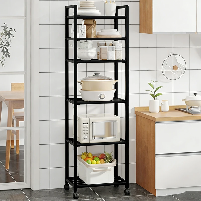 6-Story Kitchen Storage Rack, Floor Standing, 360 ° Rotating Storage Rack, Household Microwave Oven, Pot Rack, Storage Table - view 6