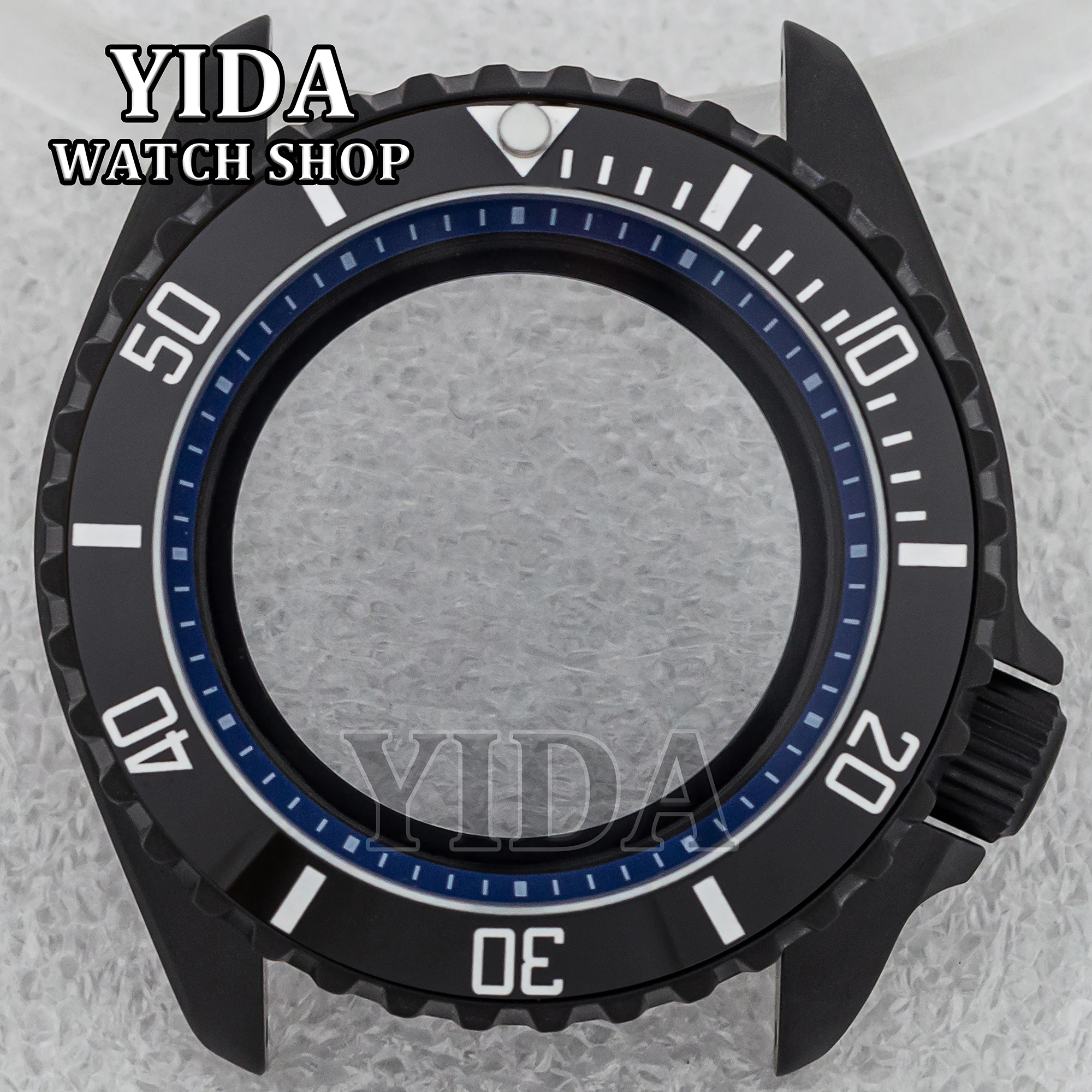 Boîtier de montre de haute qualité 42mm, PVD-noir, accessoires étanches 100M, cristal saphir pour mouvement Nh35 Nh36, pièces Mod à cadran 28.5mm