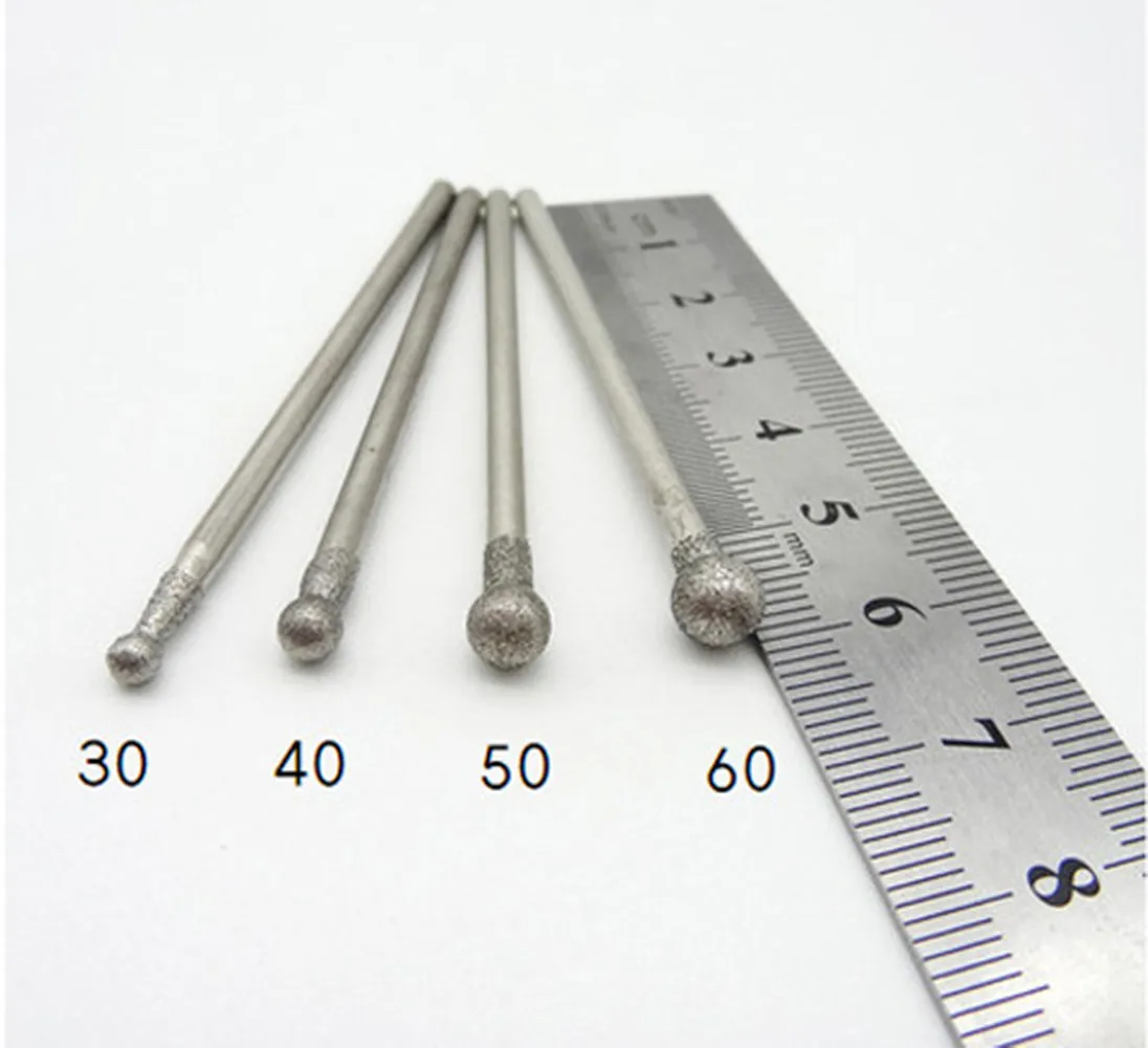 Tête de Meulage Diamantée à Tige de 2.35/3mm, 10 Pièces, Mèches pour Pierre D.lique, Diverses, Implémentées, Outils de Polissage à Distance