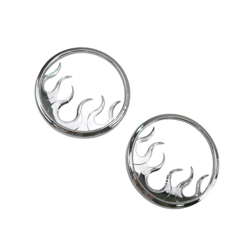 2pcs ABS Motorcycle Flame Speaker Grill Accent Trim Covers for Harley Touring Electra Glide Ultra Limited FLHYK 2014-2022
