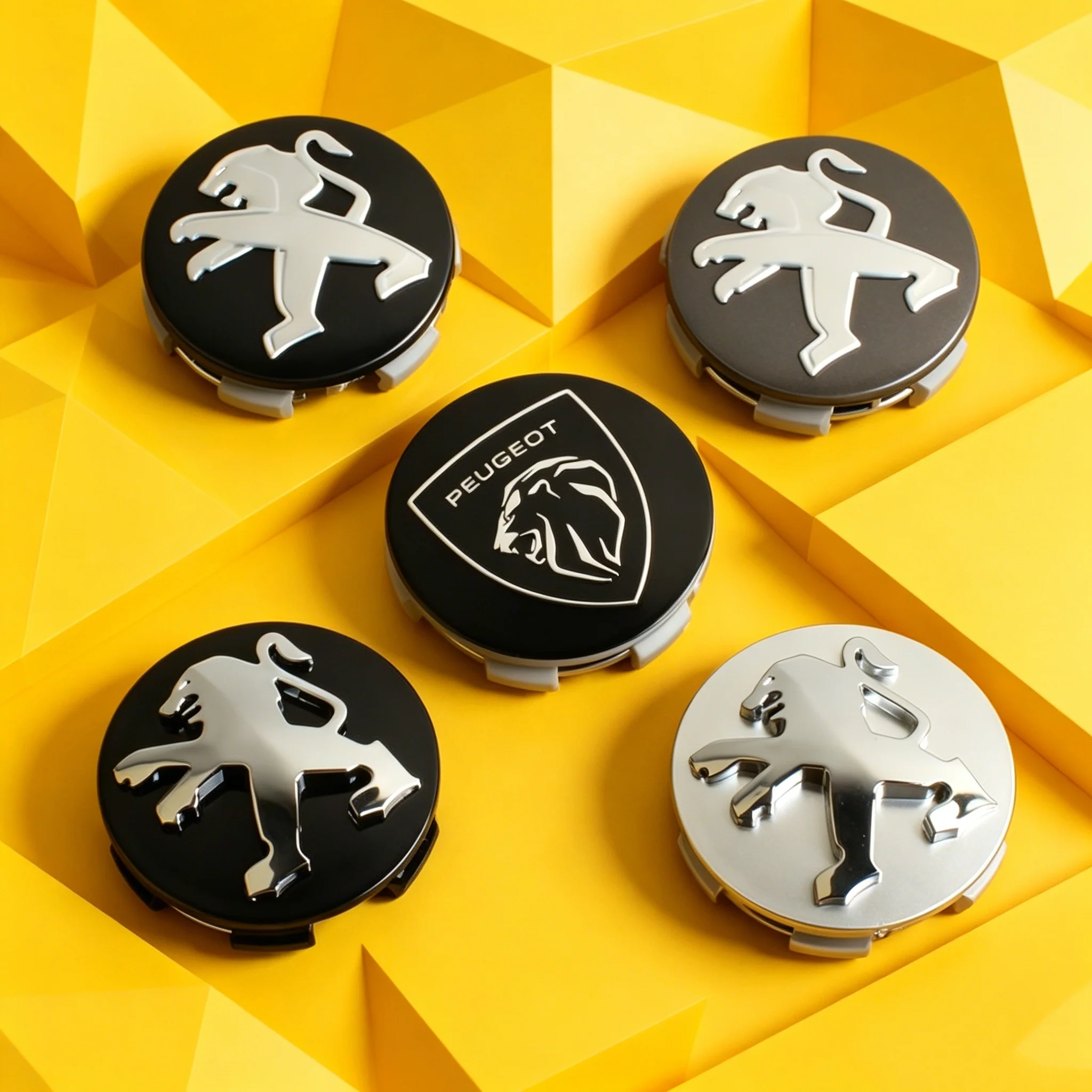 4pcs 60mm Car Wheel Center Caps Hub Center Cap Covers Metal Emblem Cap For Peugeot 308 3008 206 307 207 208 407 508 2008 5008 view 2