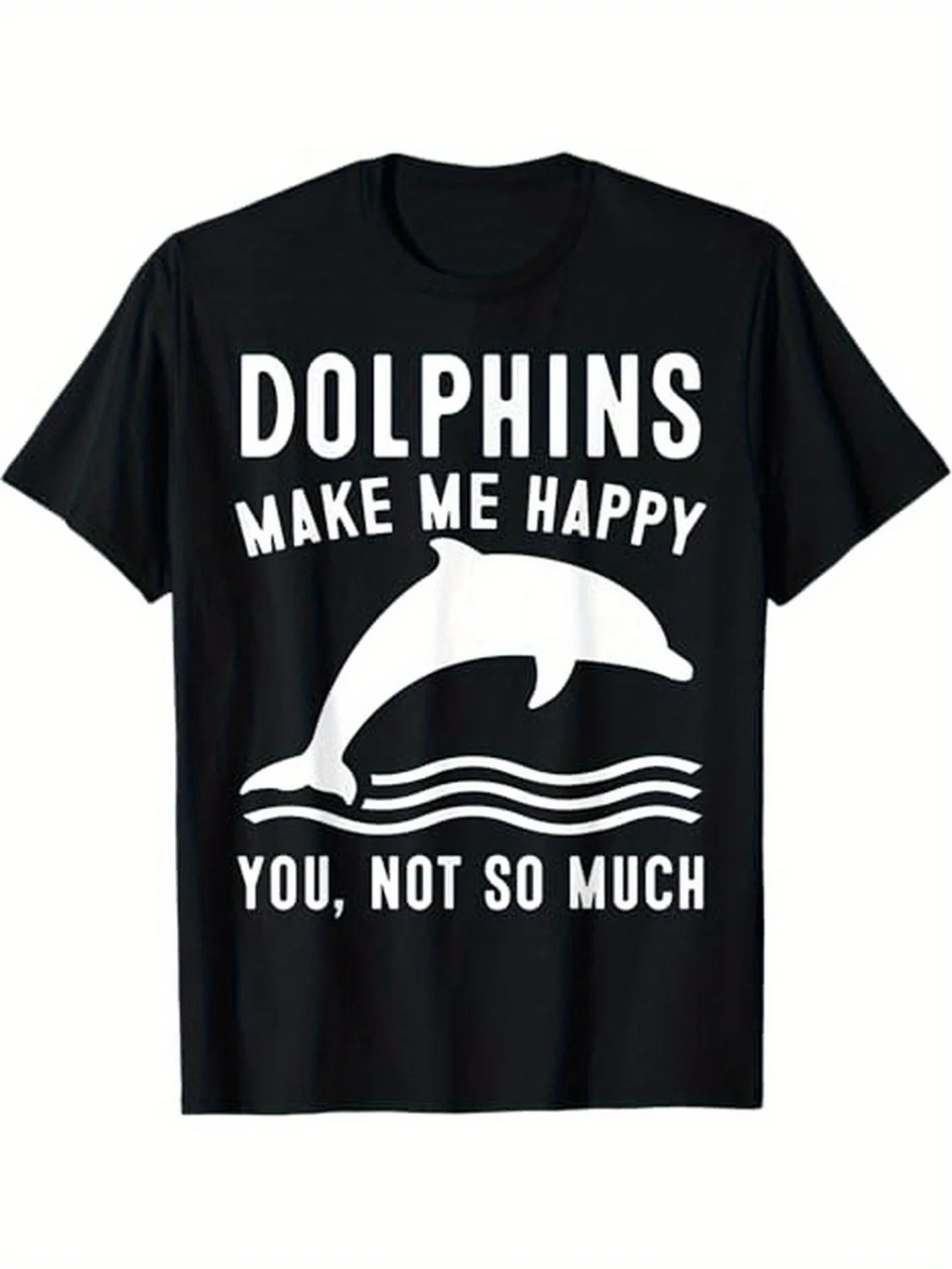 Men's dolphin pattern T-shirt, dolphin theme, T-shirt for dolphin lovers, 100% cotton