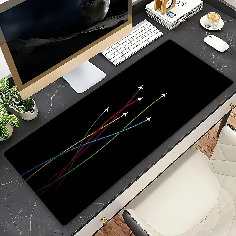 

Airplane Trails Design Mouse Pad Large Rubber Non-slip PC Desk Accessories Mousepad for Office and Gamer Keyboard Mats Decor Mat