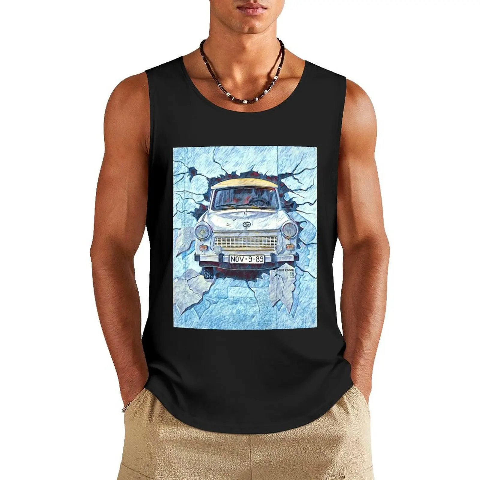 Test the Rest, East Side Gallery, Berlin Wall Tank Top Bodybuilding clothing man Men gym sportswear gym clothes man fitness