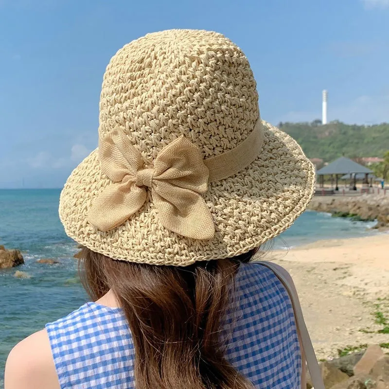 A hat woven by woman fisherman's the seaside style and sunshade